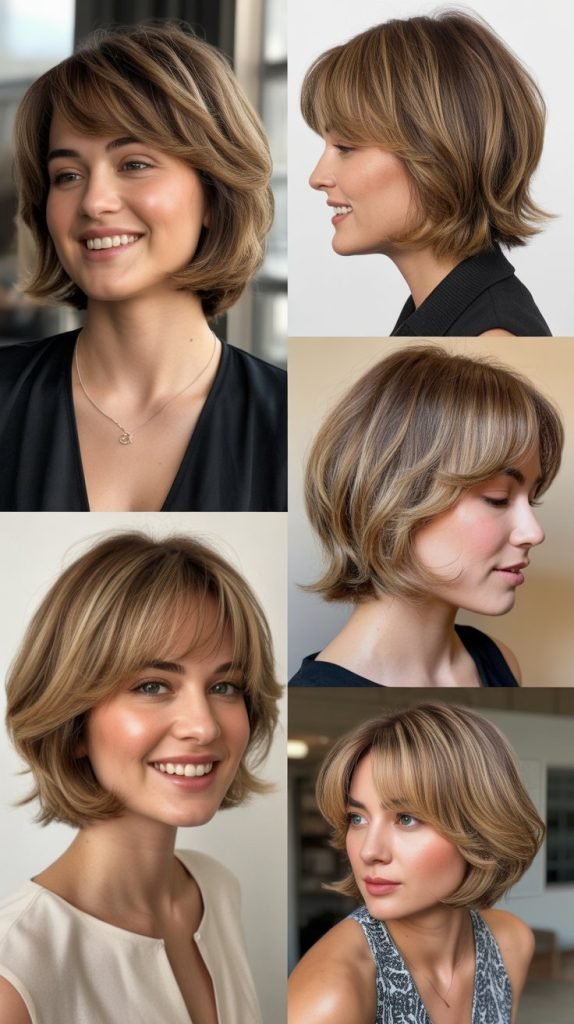  Medium Choppy Lob with Piecey Bangs