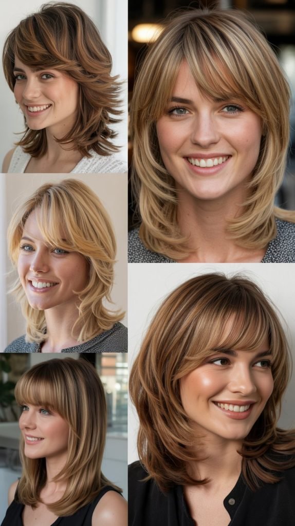  Feathered Bangs With Soft Layers