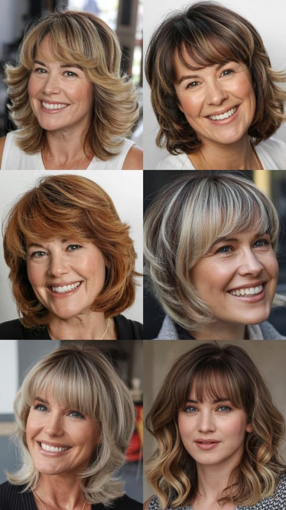 Color Techniques That Enhance Medium-Length Styles with Bangs