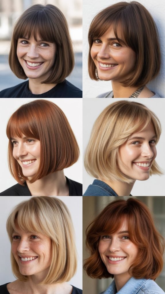  One-Length Bob With Side-Swept Bangs