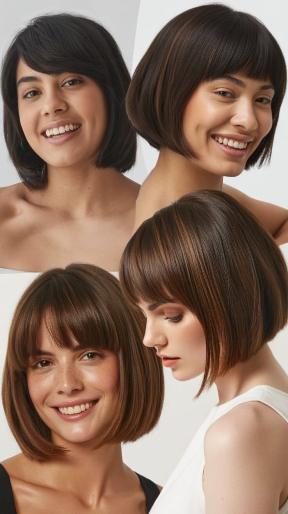Medium Length With Diagonal Bangs