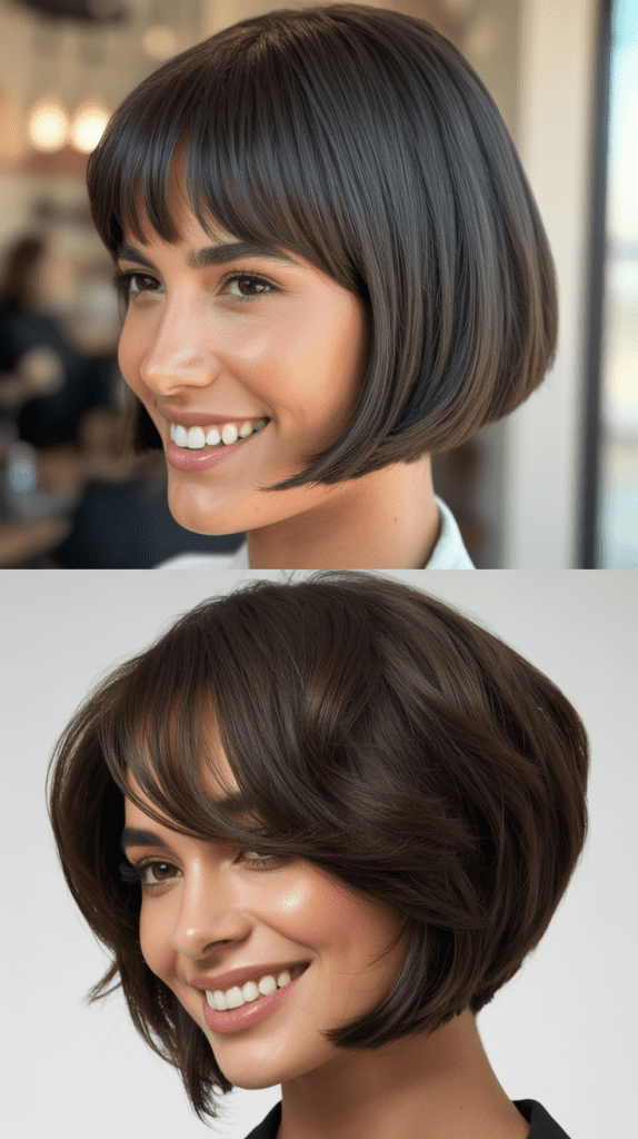 Angled Bob With Long Front Bangs