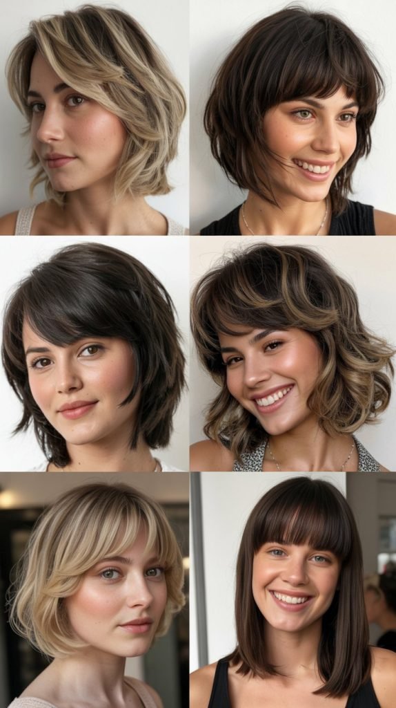  Long Bob With Choppy Layers And Fringe