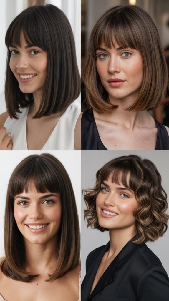 Long Bob With Bottleneck Bangs