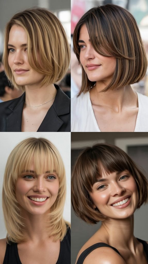 Long Bob With Asymmetric Bangs