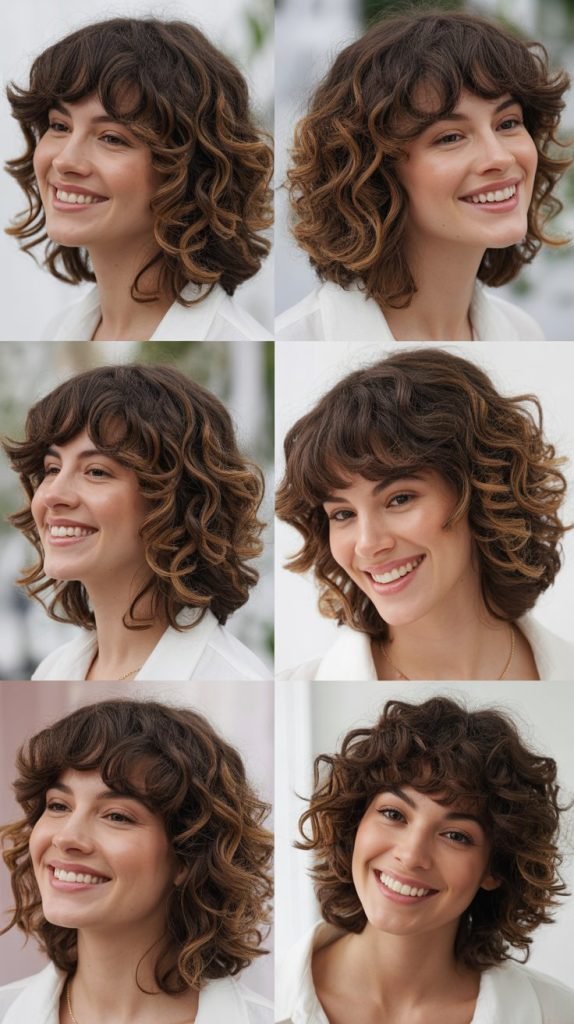  Curly Long Bob With Short Bangs