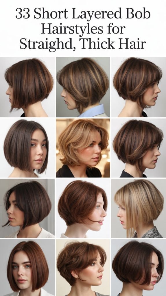 33 Short Layered Bob Hairstyles for Straight, Thick Hair