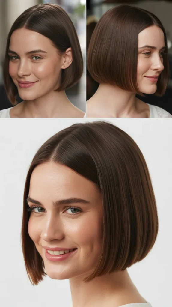  One-Length Chin Bob with Middle Part