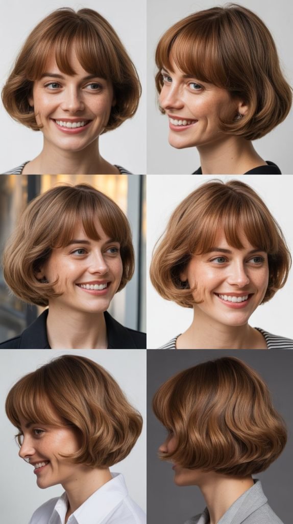 Rounded Bob with Curved Bangs