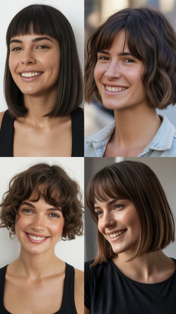  Angled Bob with Choppy Bangs