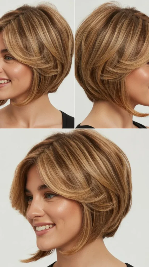 Layered Bob with Crown Volume