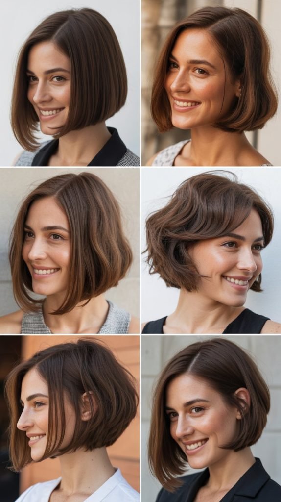  Sleek A-Line Bob with Long Side Bangs