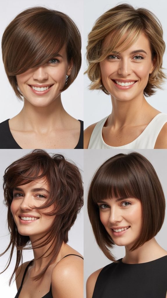 Asymmetrical Bob with Long Swooping Bangs