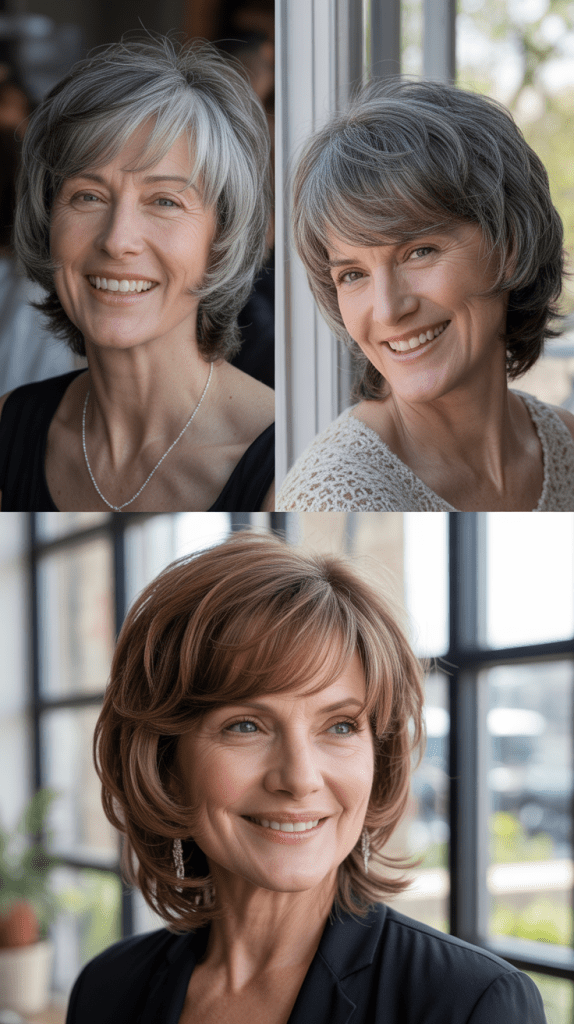 Layered Collarbone Cut with Feathered Bangs