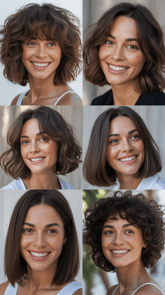 Voluminous Shaggy Lob With Full Bangs