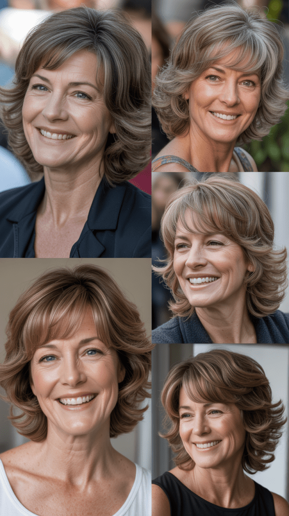 Bouncy Layers with Curved Bangs