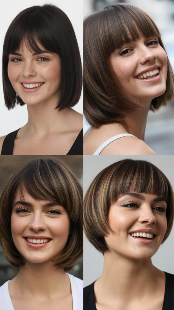 Graduated Bangs with A-Line Bob