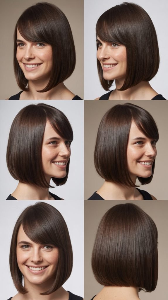  Sleek Long Bob with Long Side Bangs