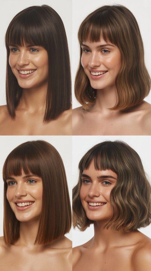  Sleek Long Bob With Baby Bangs