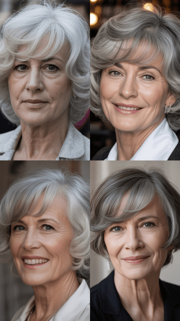 Side Part with Swooped Bang