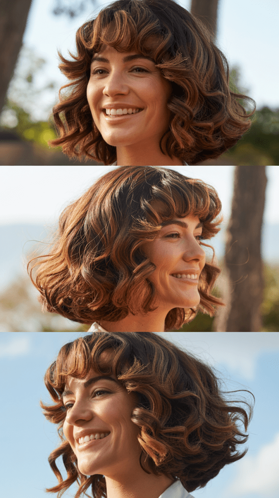 Collarbone-Length Cut with Curtain Bangs