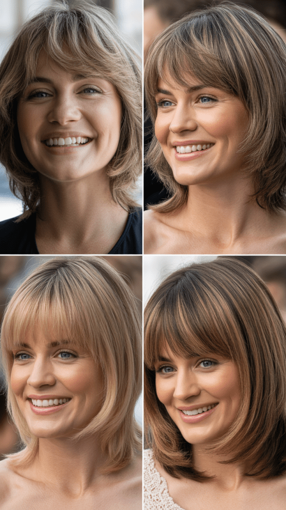 Feathered Bangs with Layered Collar-Bone Cut