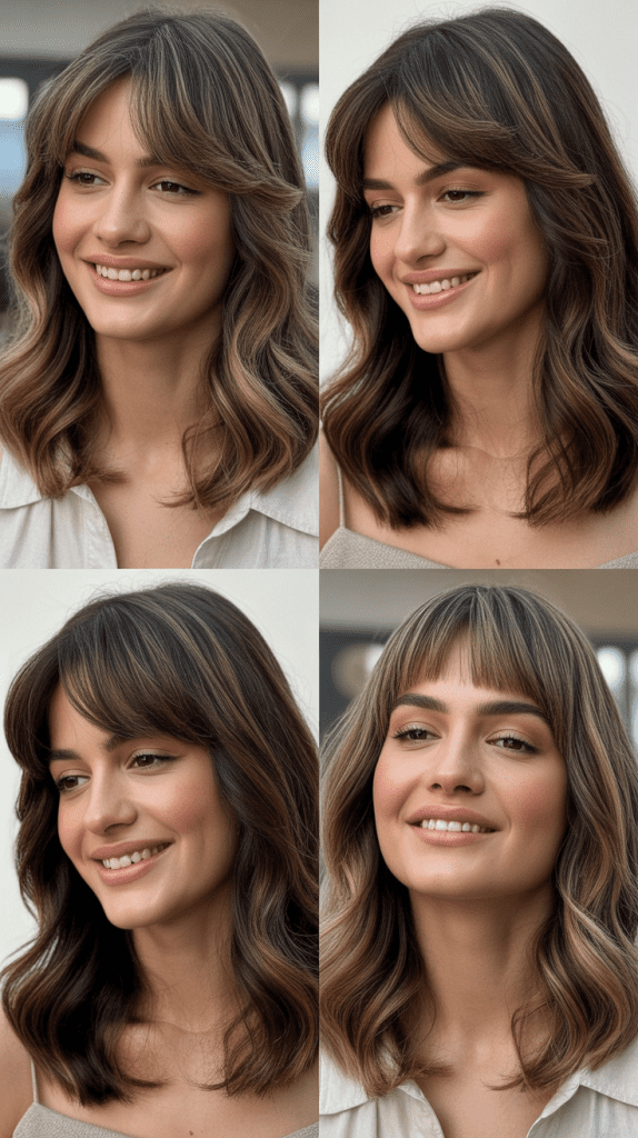 Feathered Micro Bangs with Medium Straight Hair