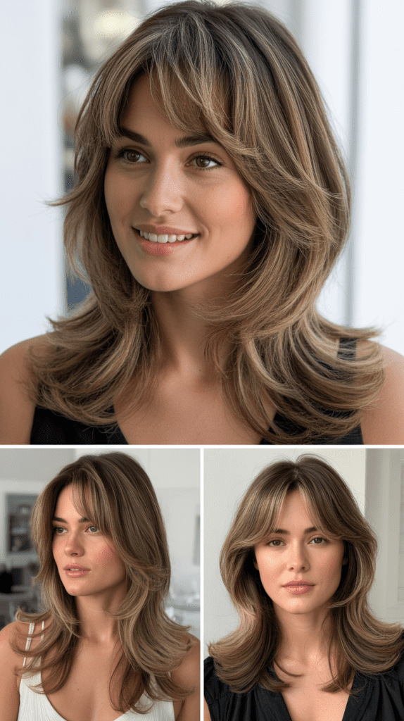 Textured Bangs With Butterfly Layers