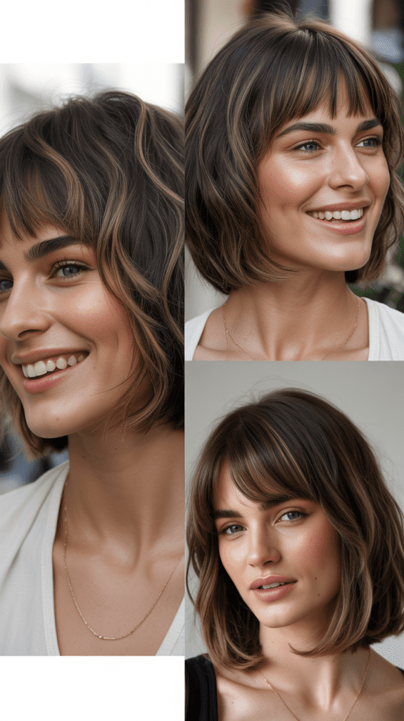 Blunt Bangs with Medium Shag