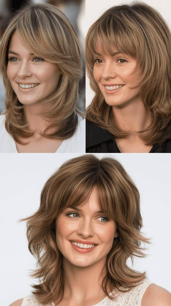 Feathered Layers with Side-Swept Bangs
