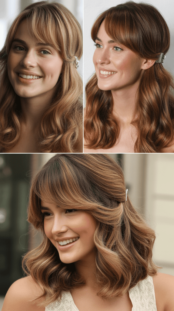 Pinned-Back Bangs With Flowing Waves