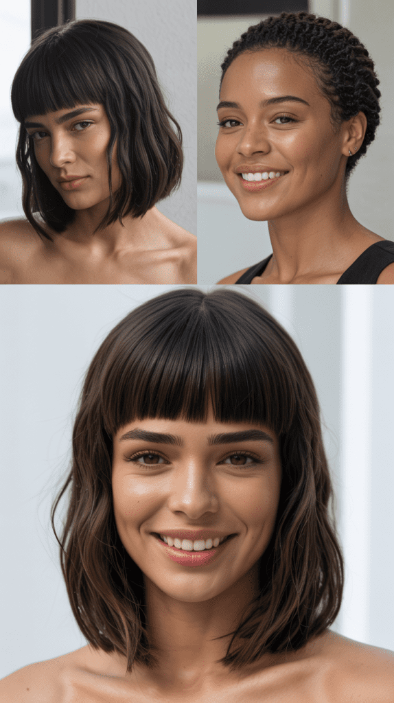Long Bob with Blunt Micro Fringe
