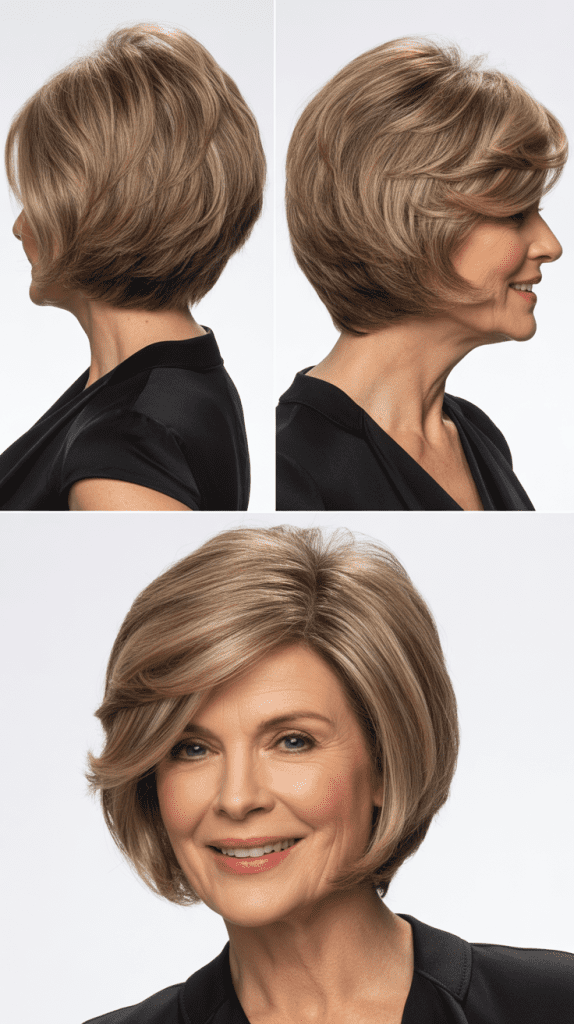 Stacked Layered Bob with Volume