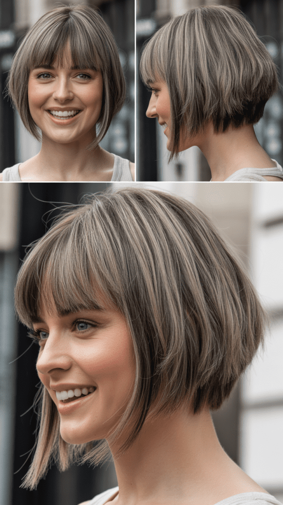 Blunt Bangs With Choppy Layered Ends