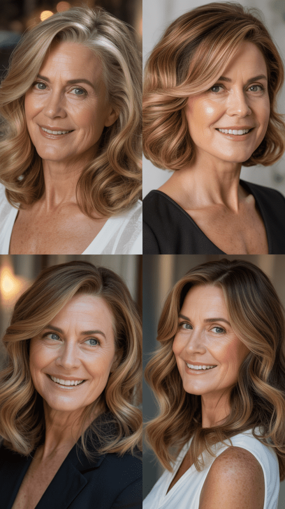 Side-Parted Waves with Honey Highlights