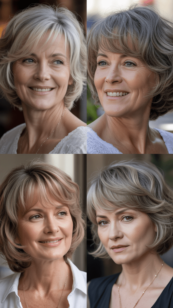 Textured Layered Bob with See-Through Bangs