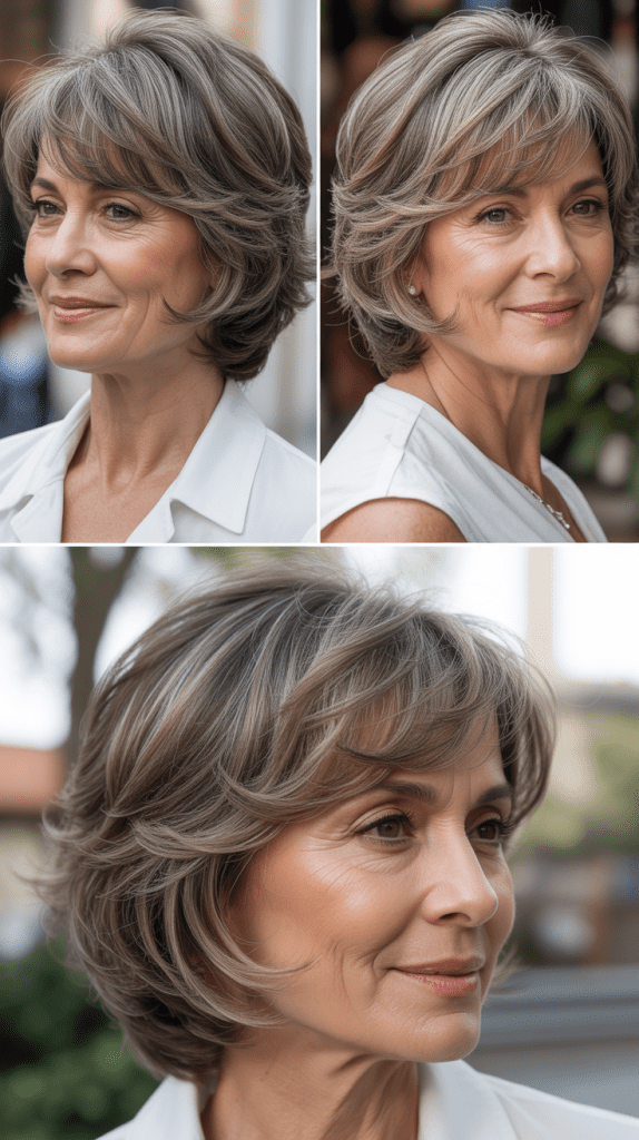 Layered Bob with Long Feathered Bangs