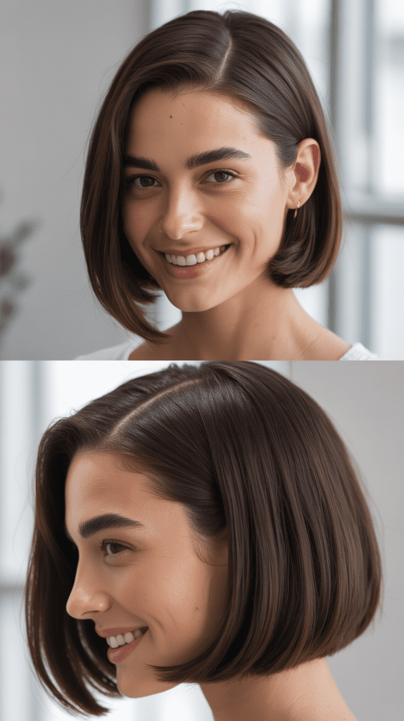 Sleek Long Bob with Middle Part