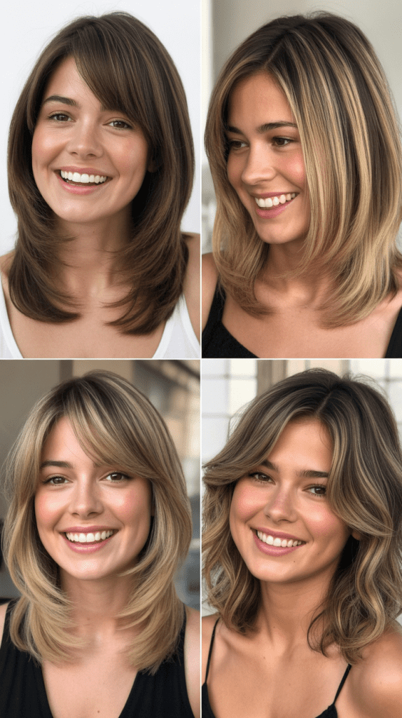 Long Side Bangs with Layered Lob