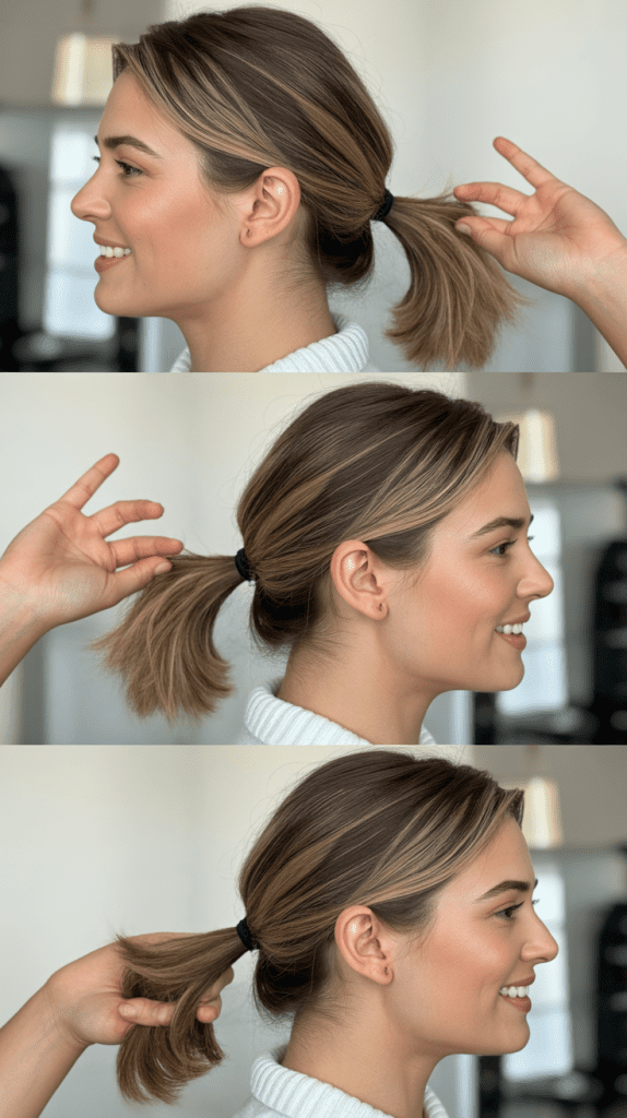 Textured Low Ponytail with Volume