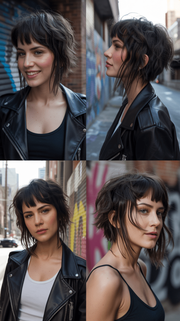 Razored Long Bob with Edgy Bangs