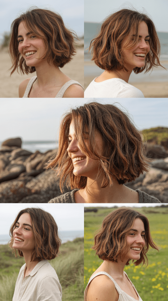 Tousled Long Bob with Choppy Front Layers