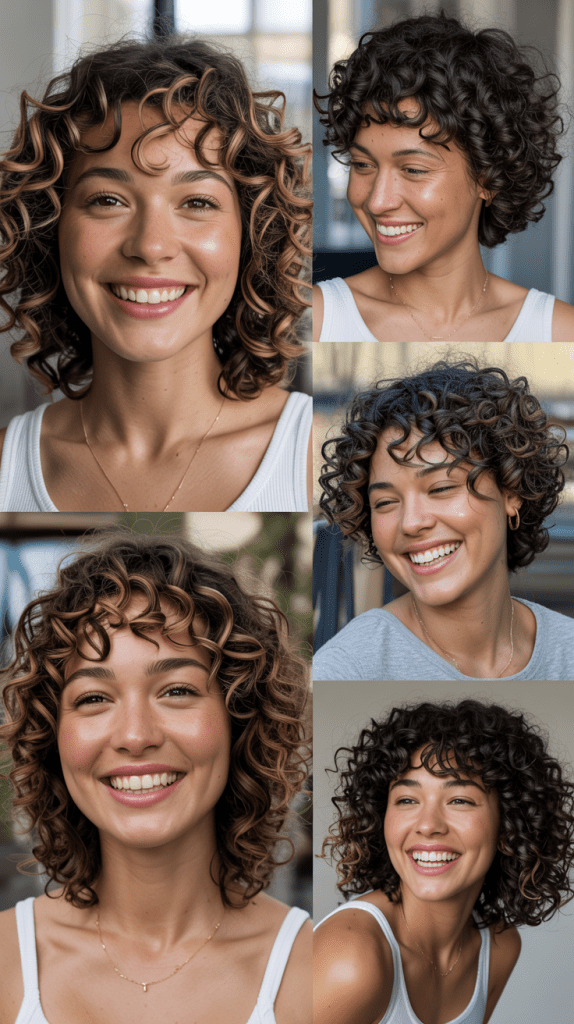 Curly Long Bob with Curly Bangs