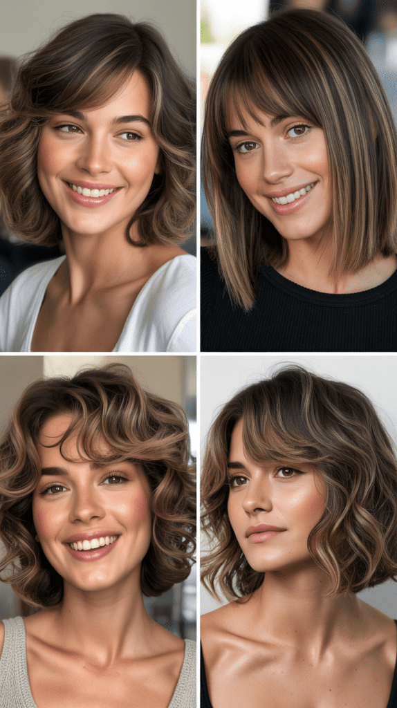 Layered Lob With Piecey Fringe