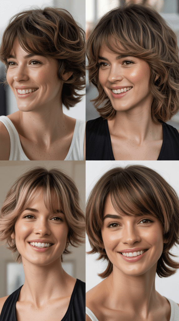 Bardot Bangs with Shaggy Medium Cut