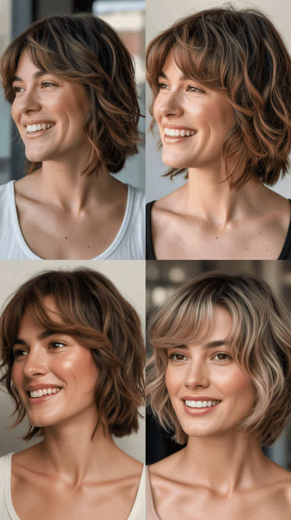 Choppy Lob With Piecey Bangs