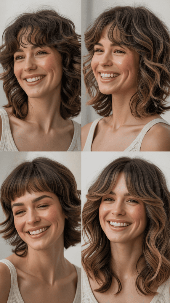  Textured Shag Bangs With Wavy Layers