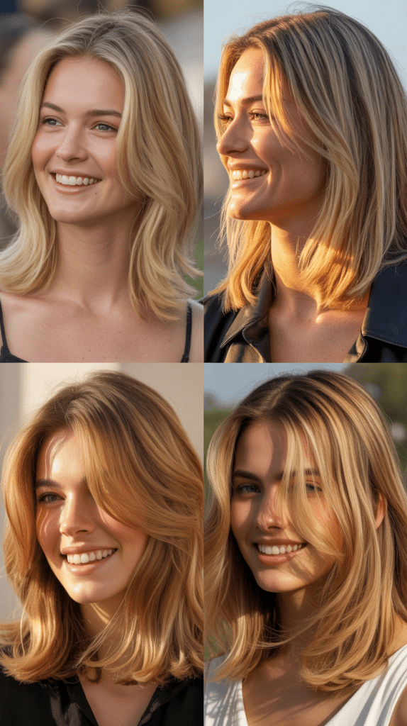 Layered Hair With Honey Blonde Tones