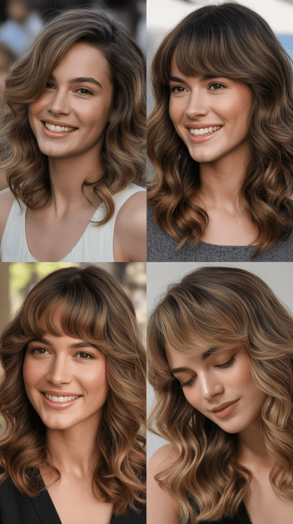 Graduated Bangs With Cascading Waves