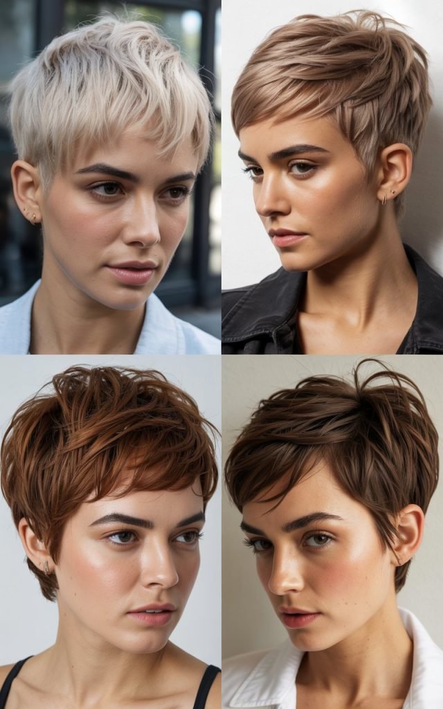 extured Pixie Cut with Razored Layers